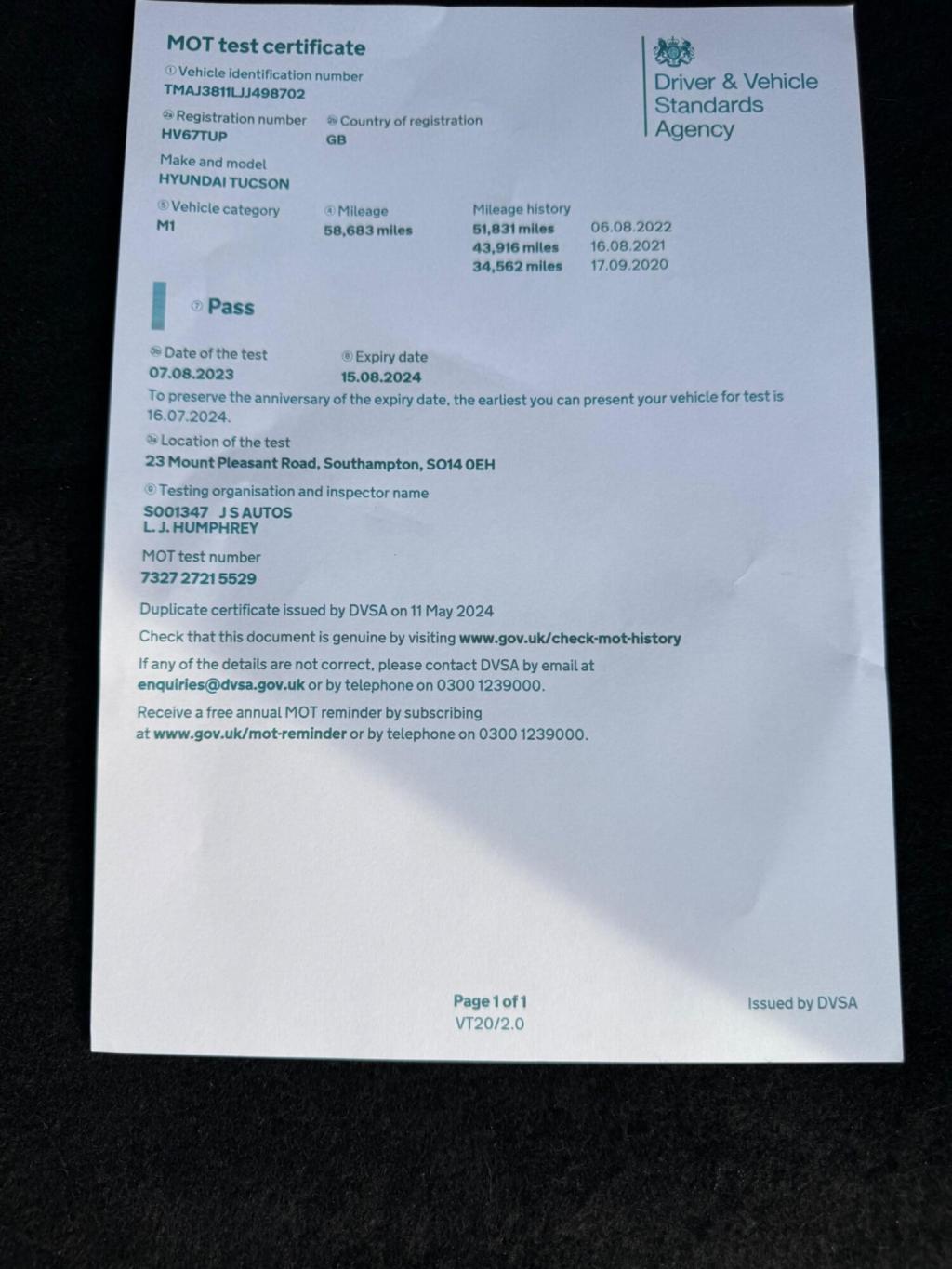 HYUNDAI TUCSON 1.6 GDi Blue Drive SE Nav Euro 6 (s/s) 5dr 2017