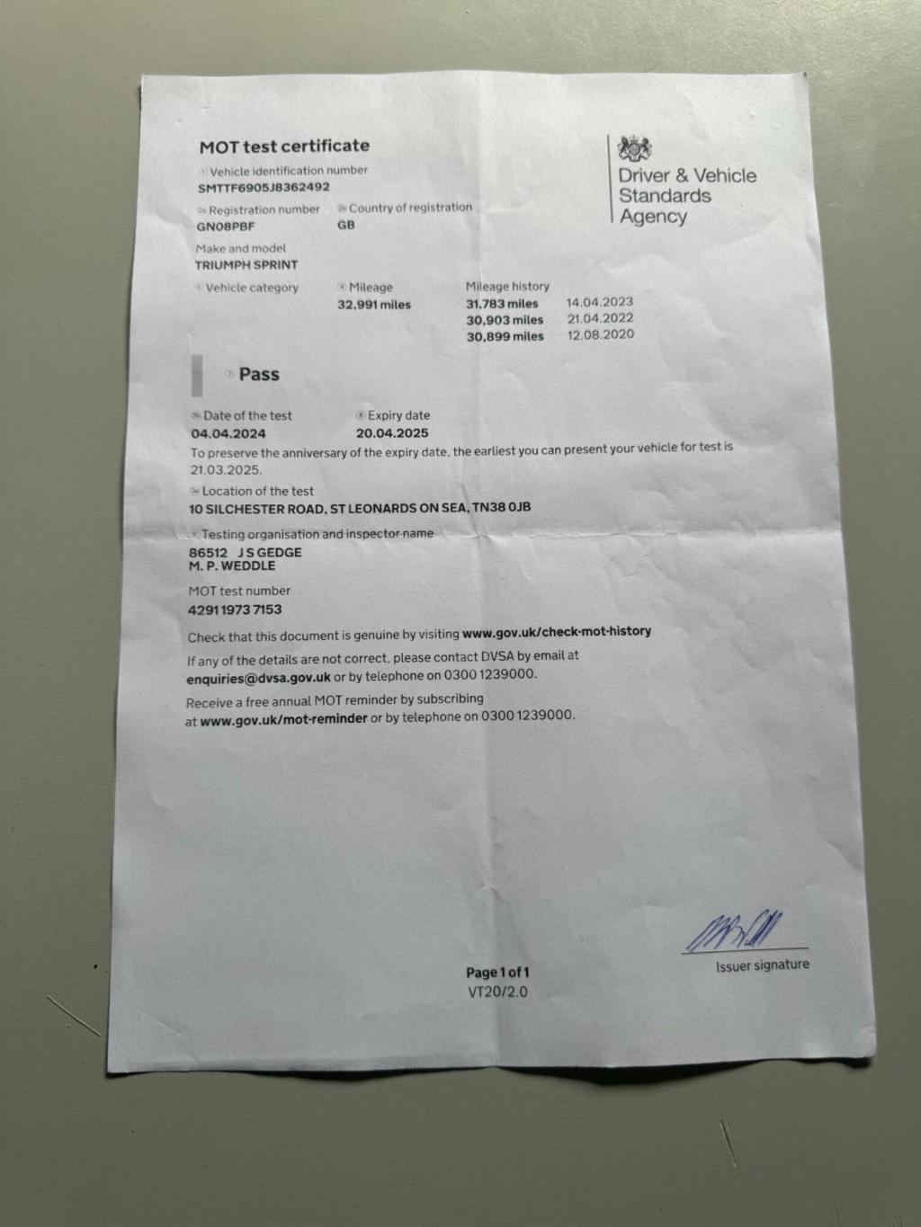 TRIUMPH SPRINT ST 1050 ST 2008