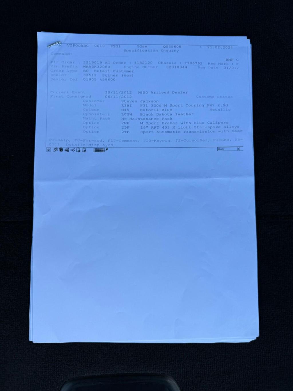 BMW 3 SERIES 2.0 320d M Sport Touring Auto Euro 5 (s/s) 5dr 2012