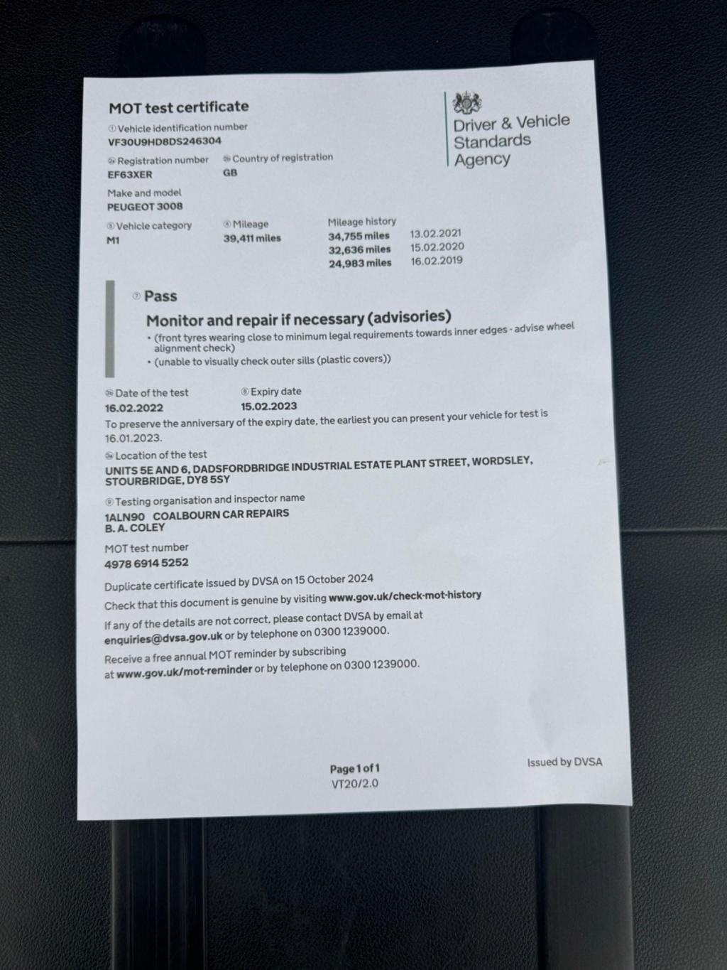 PEUGEOT 3008 1.6 HDi Active Euro 5 5dr 2014