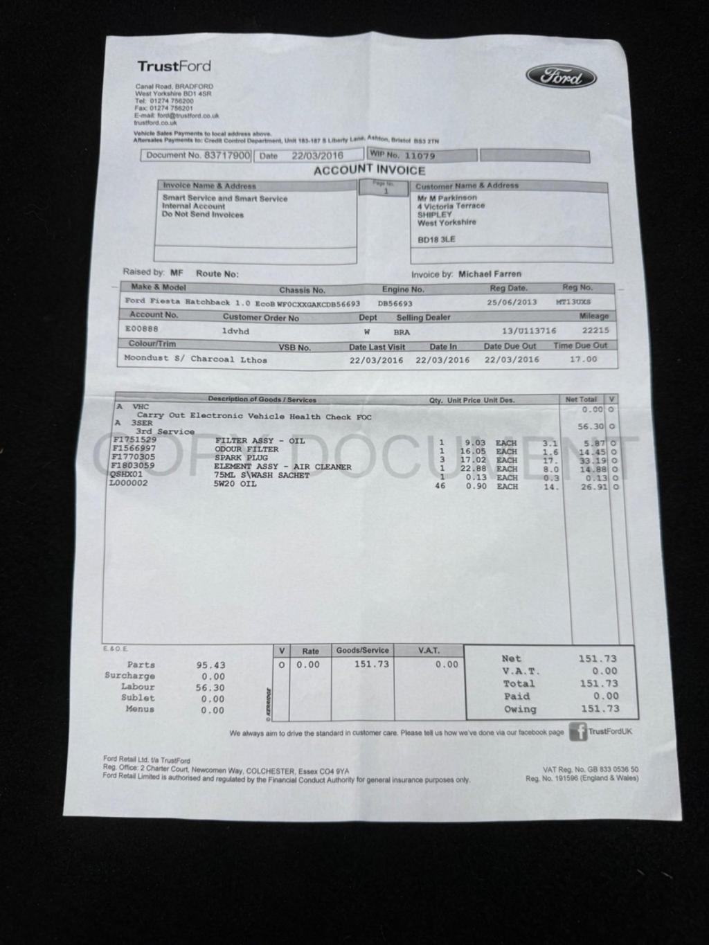 FORD FIESTA 1.0T EcoBoost Zetec Euro 5 (s/s) 3dr 2013