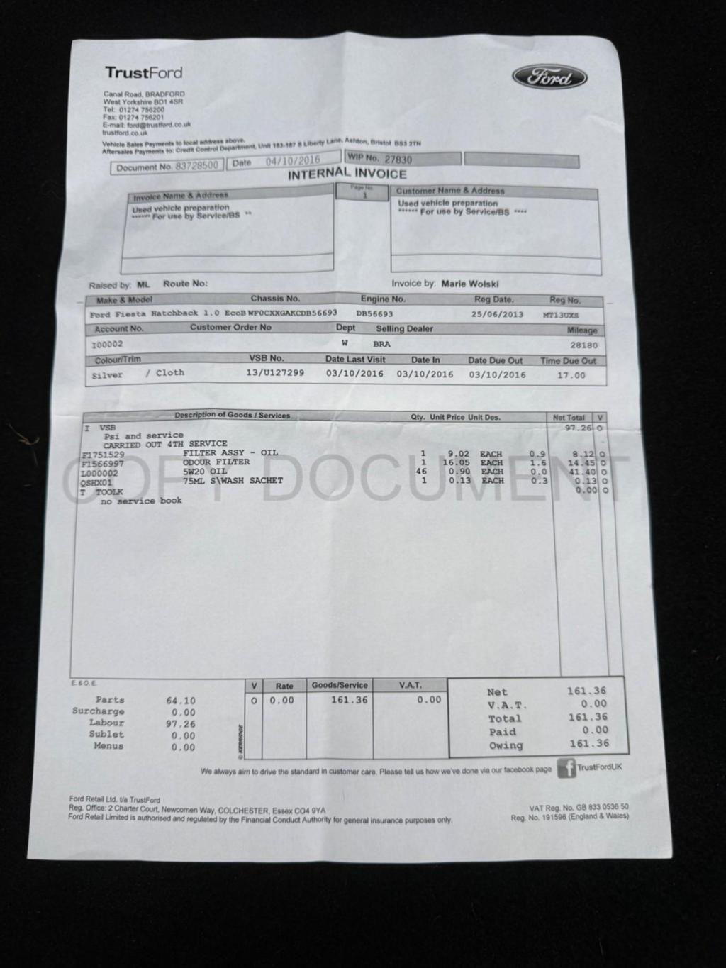 FORD FIESTA 1.0T EcoBoost Zetec Euro 5 (s/s) 3dr 2013