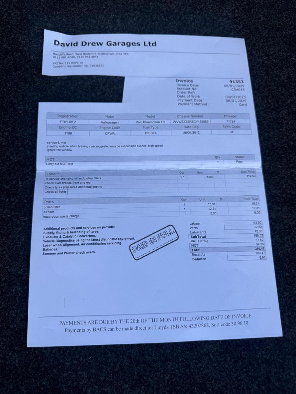 VOLKSWAGEN POLO 1.2 TDI BlueMotion Euro 5 (s/s) 5dr 2012