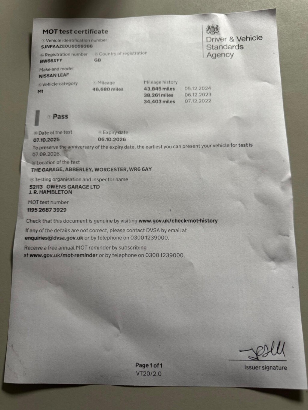 NISSAN LEAF 24kWh Acenta Auto 5dr 2016