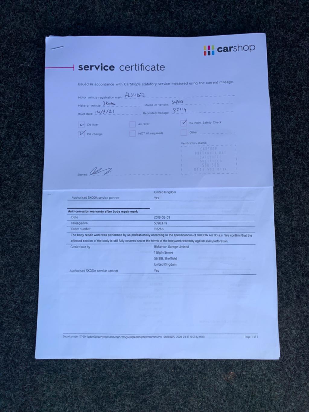 SKODA SUPERB 2.0 TDI Tour de France 4WD Euro 5 5dr 2014